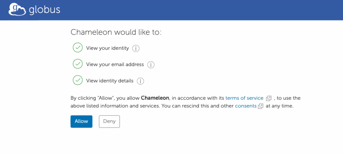 Share identity with Chameleon.