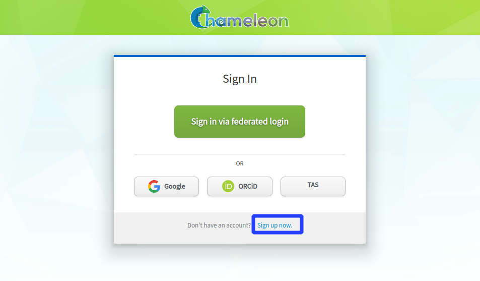 Sign up for a Chameleon account.